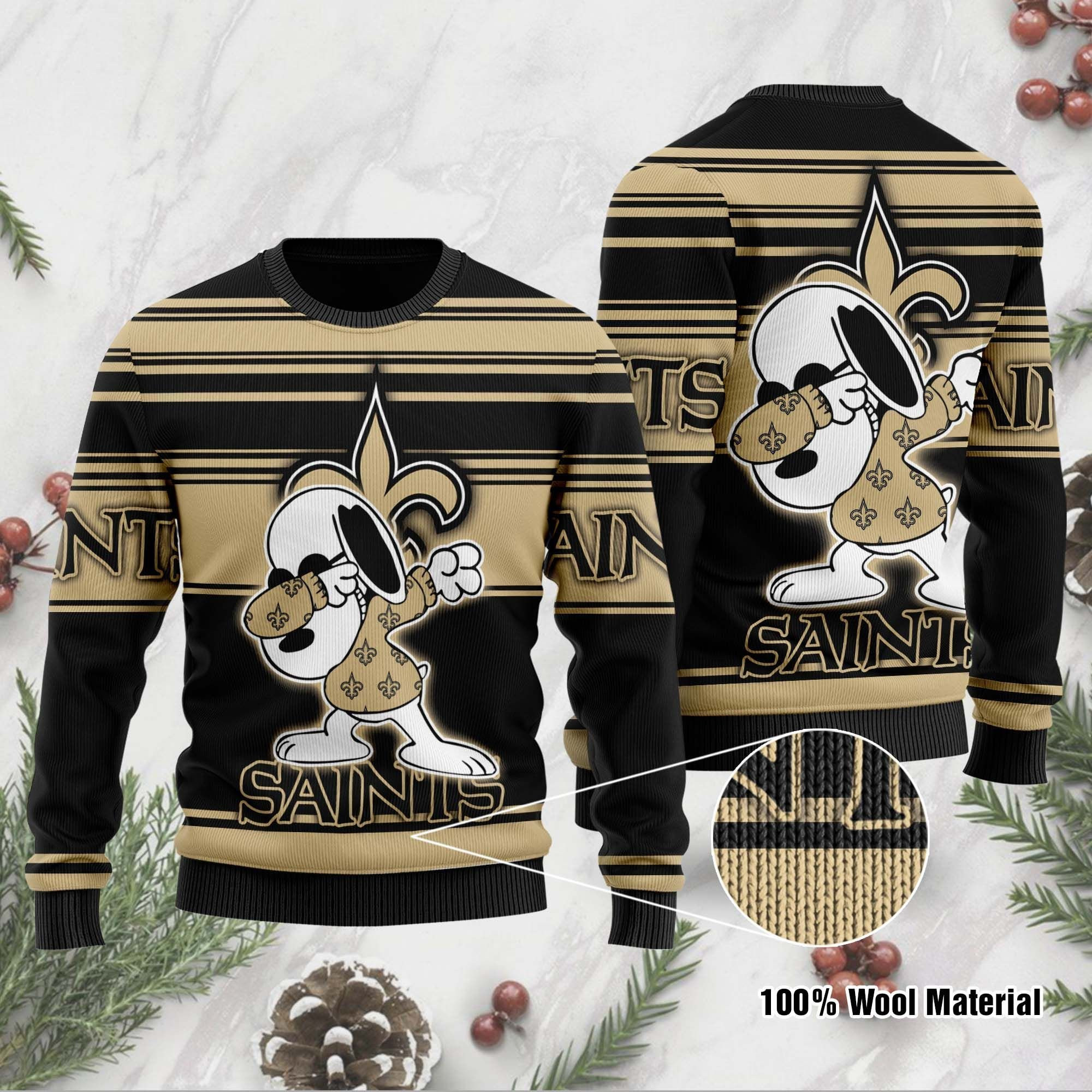 NFL New Orleans Saints D Full Printed Sweater Shirt For Football Fan Nfl Jersey Ugly Christmas Sweater Adult 3D Funny Matching for family