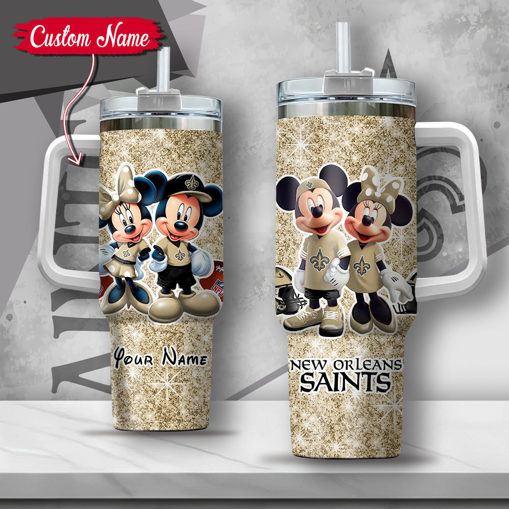 NFL New Orleans Saints Mickey And Minnie Couple Custom Stanley Cup 40 oz 30 oz Tumbler With HandleTVC2301127