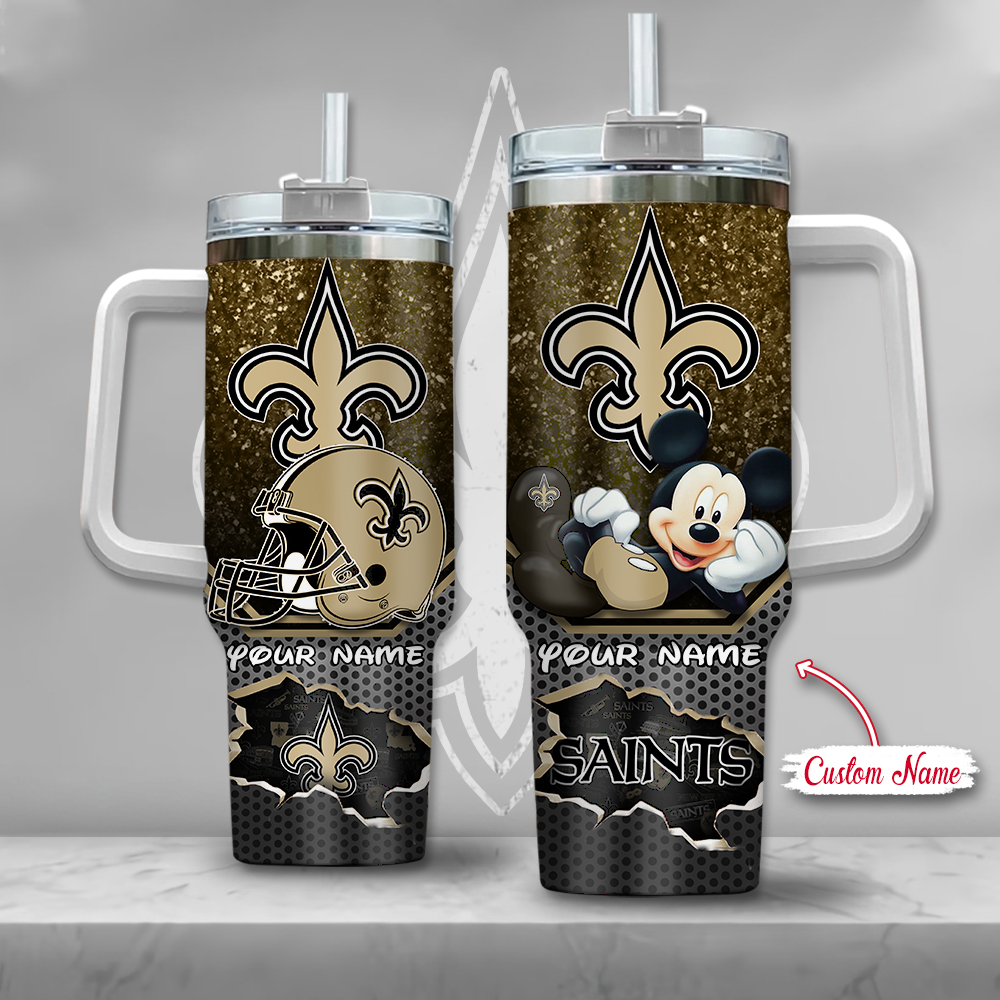 NFL New Orleans Saints Mickey Mouse Custom Stanley Cup 40 oz 30 oz Tumbler With HandleTVC2301126