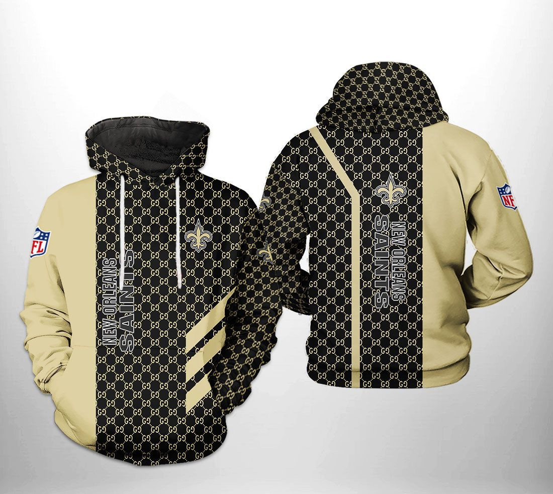 NFL New Orleans Saints NFL Team Pattern Mix 3D All Over Print Hoodie, Zip Hoodie