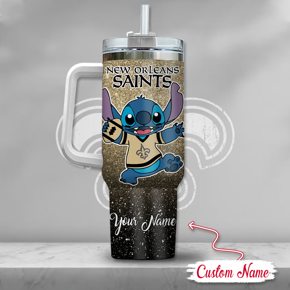 NFL New Orleans Saints Stitch Glitter Custom Stanley Cup 40 oz 30 oz Tumbler With HandleTVC2301126 - Image 3