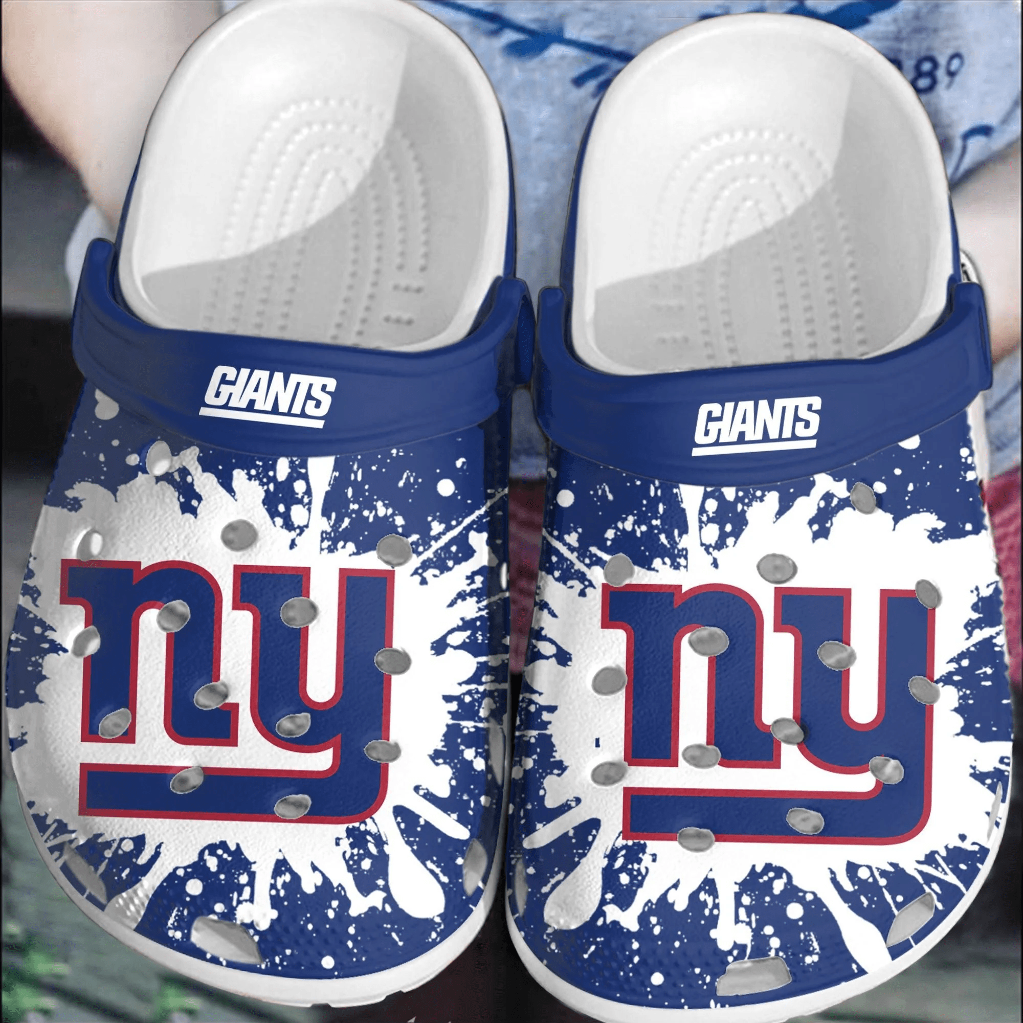 NFL New York Giants Football Crocs Clogs Comfortable Crocband Shoes For Men Women
