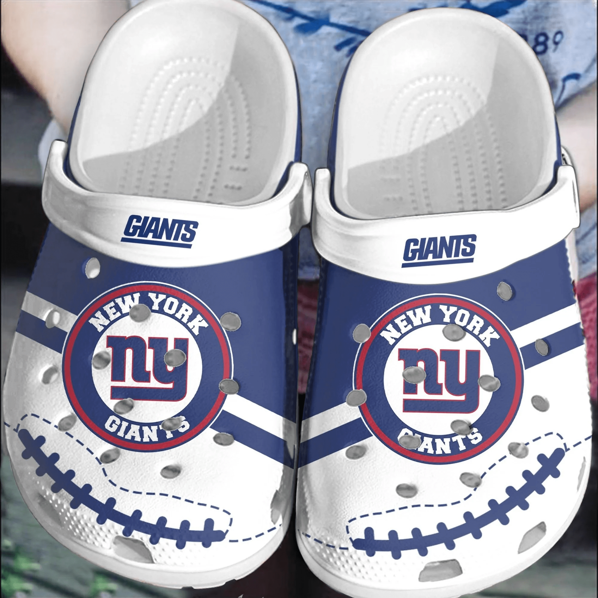 NFL New York Giants Football Crocs Clogs Comfortable Shoes Crocband For Men Women