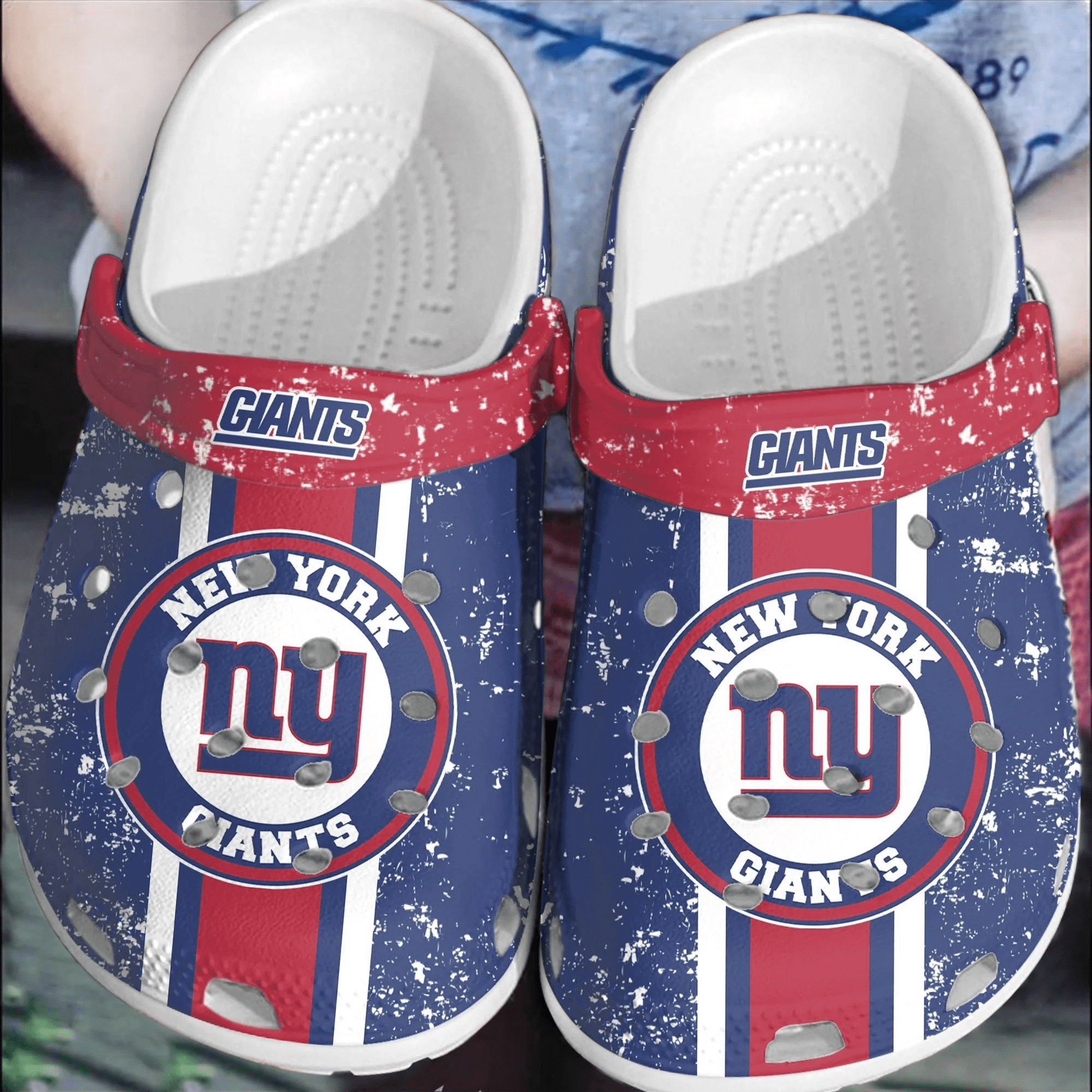 NFL New York Giants Football Crocs Shoes Crocband Clogs Comfortable For Men Women
