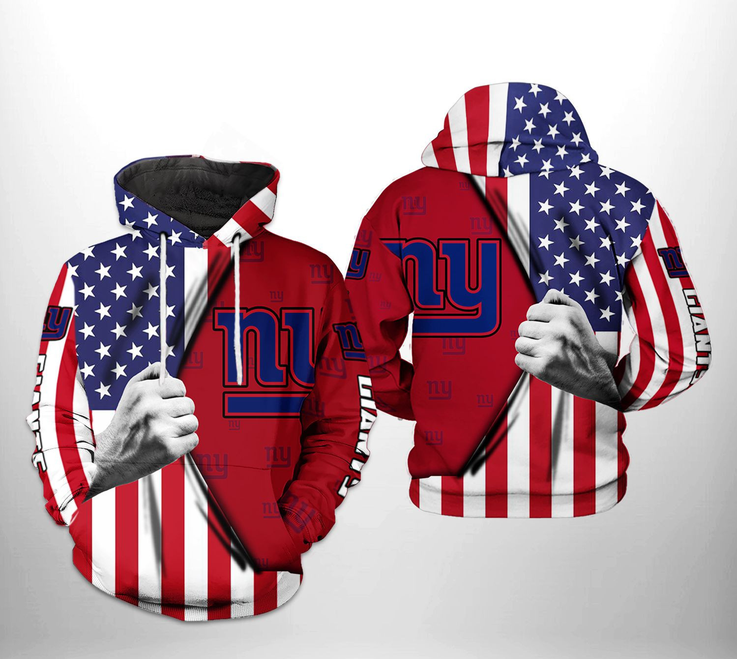 NFL New York Giants NFL US Flag Team 3D All Over Print Hoodie, Zip Hoodie