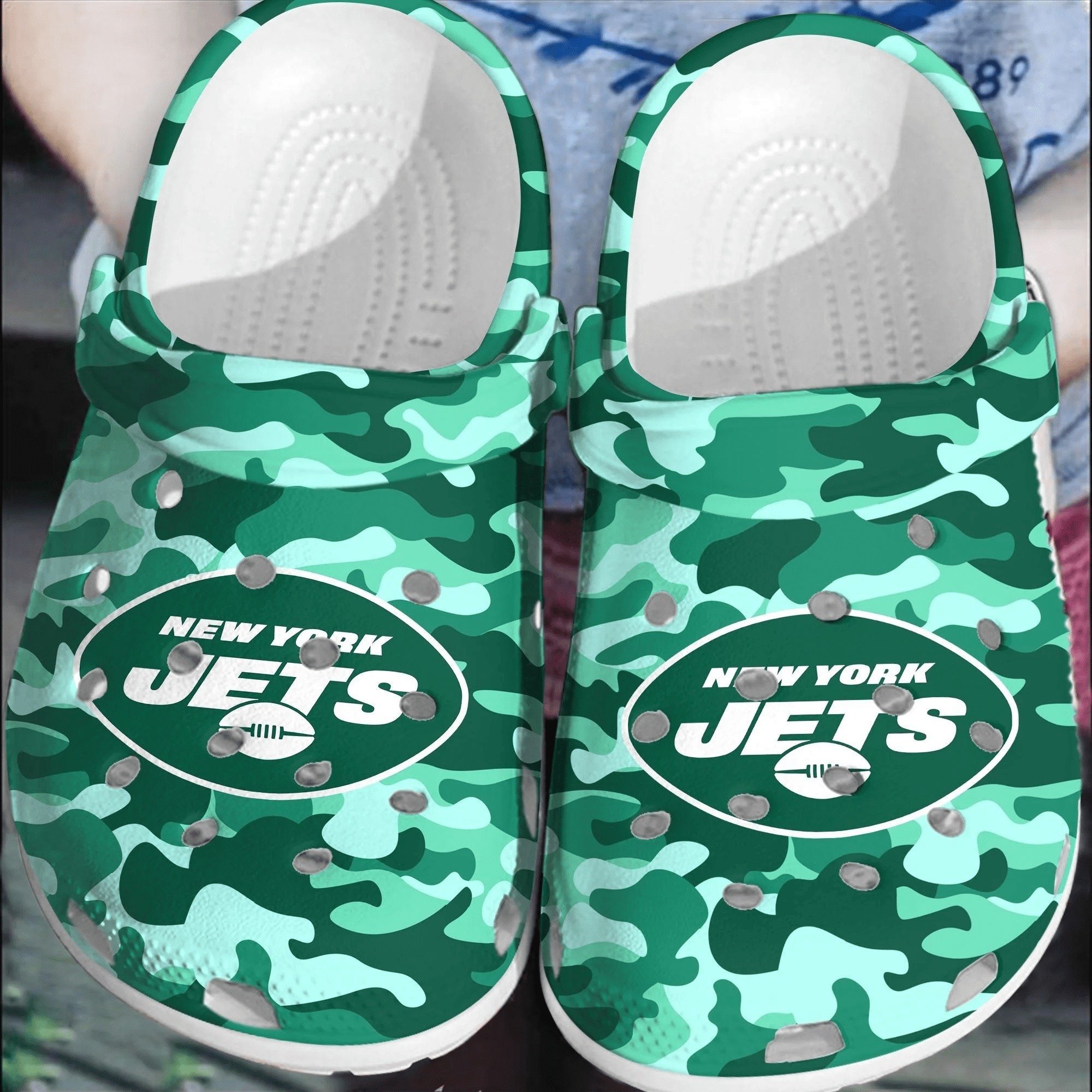 NFL New York Jets Football Crocs Comfortable Clogs Crocband Shoes For Men Women