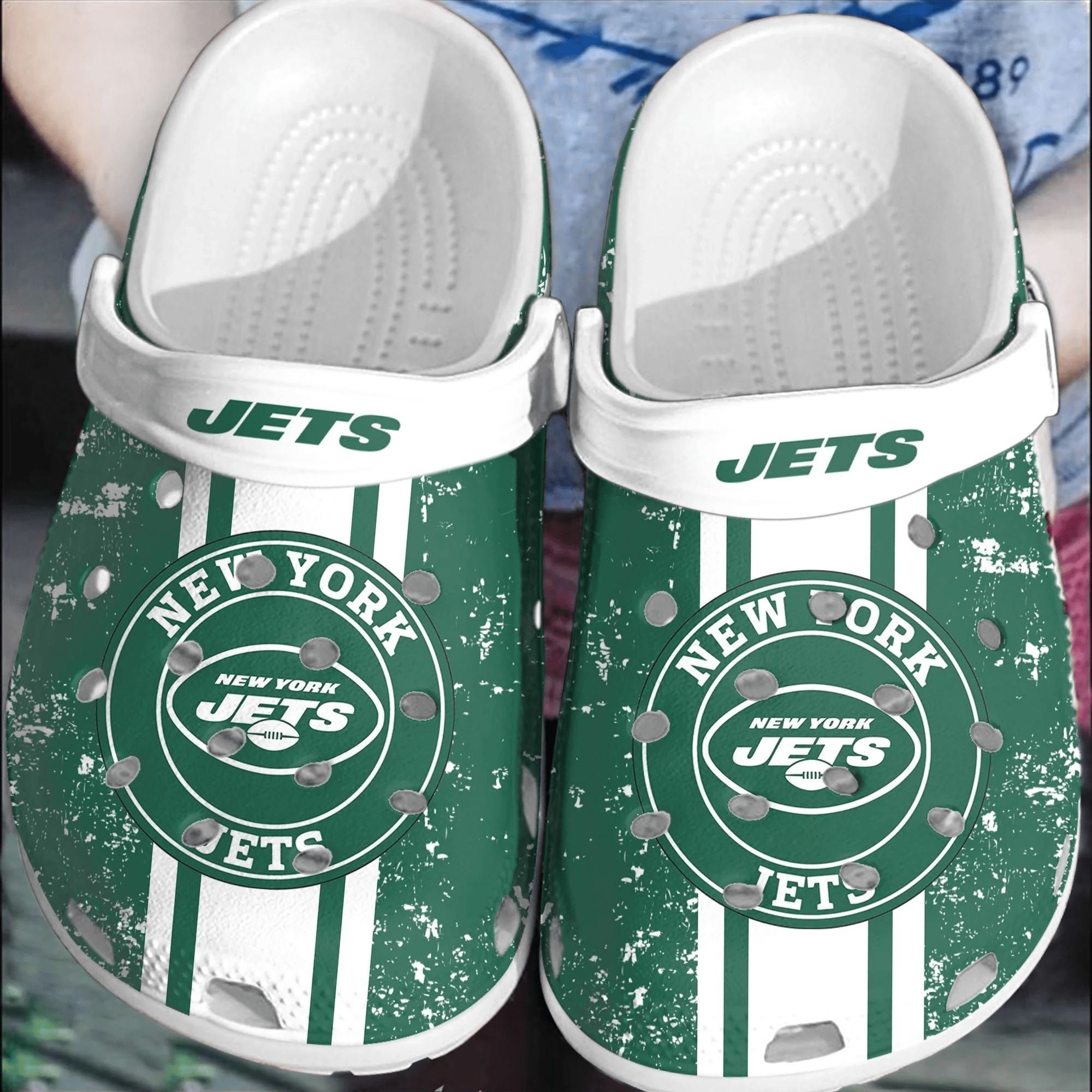 NFL New York Jets Football Crocs Comfortable Crocband Clogs Shoes For Men Women