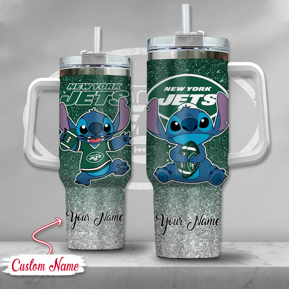 NFL New York Jets Stitch Glitter Custom Stanley Cup 40 oz 30 oz Tumbler With HandleTVC2301126