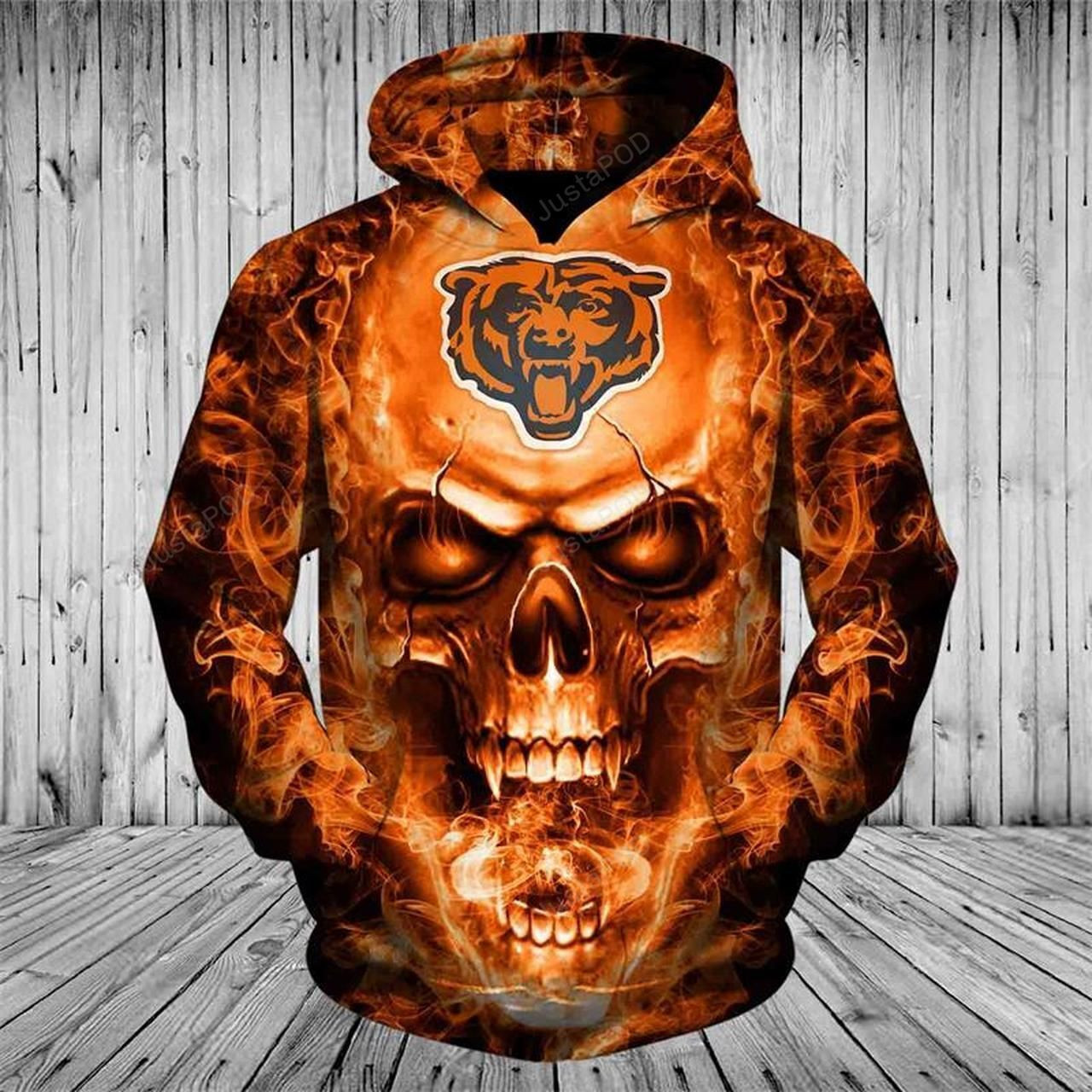 NFL NFL Chicago Bears Skull 3D All Over Print Hoodie, Zip Hoodie