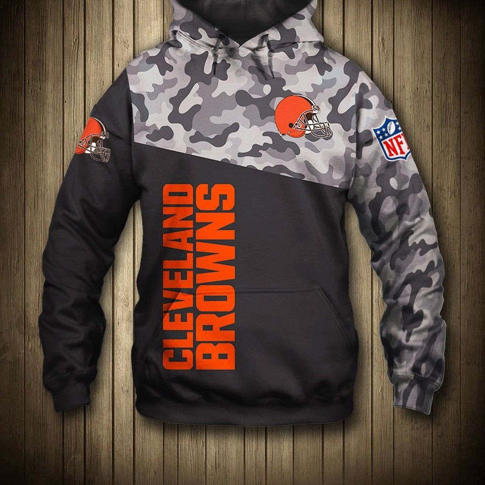 NFL NFL Cleveland Browns Camo 3D All Over Print Hoodie, Zip Hoodie