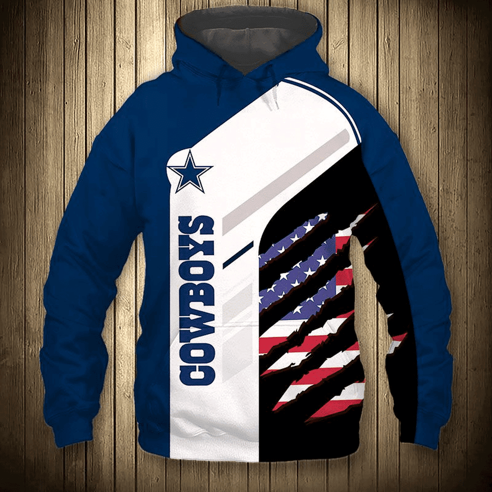 NFL Nfl Dallas Cowboys American Flag 3D All Over Print Hoodie, Zip Hoodie