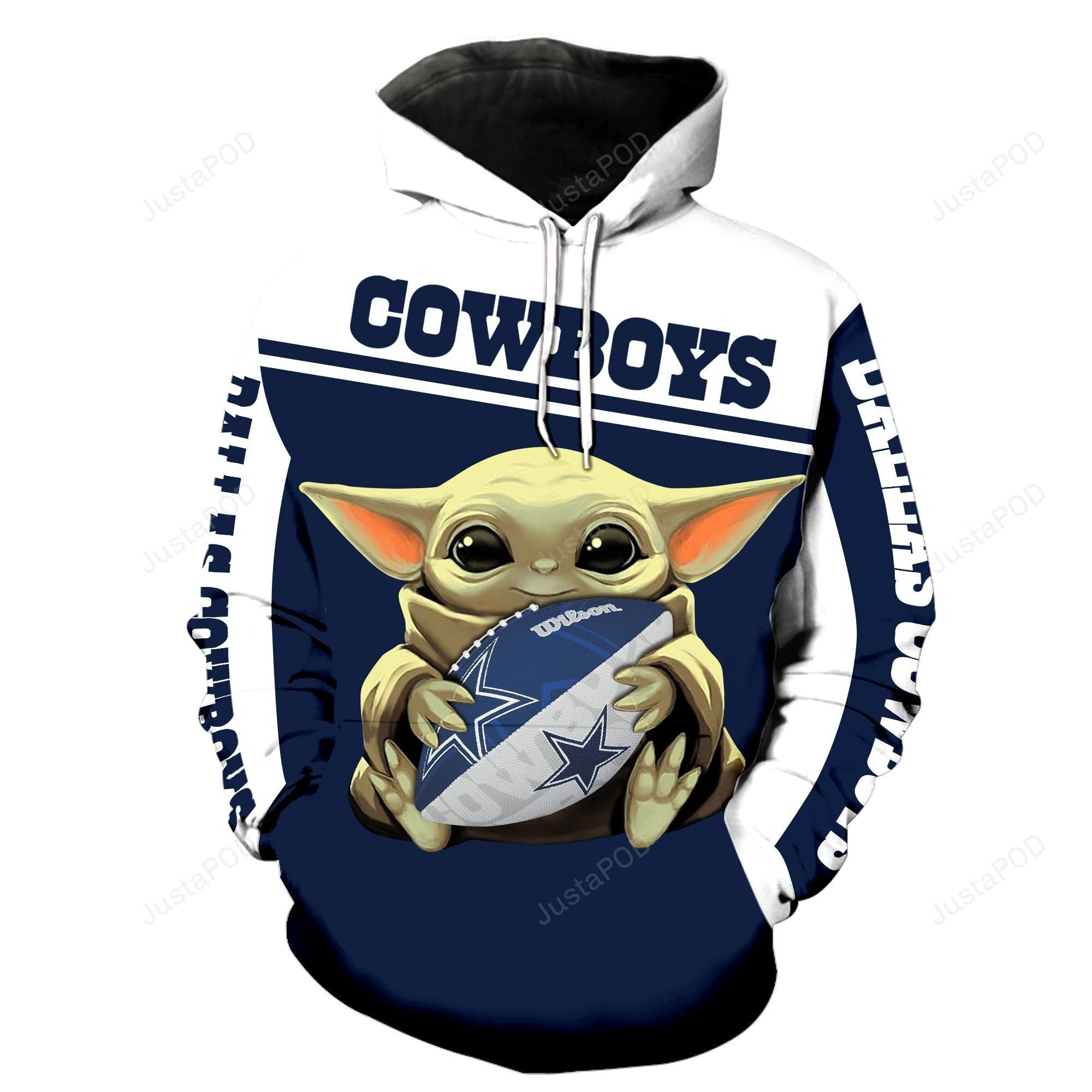 NFL NFL Dallas Cowboys Baby Yoda 3D All Over Print Hoodie, Zip Hoodie
