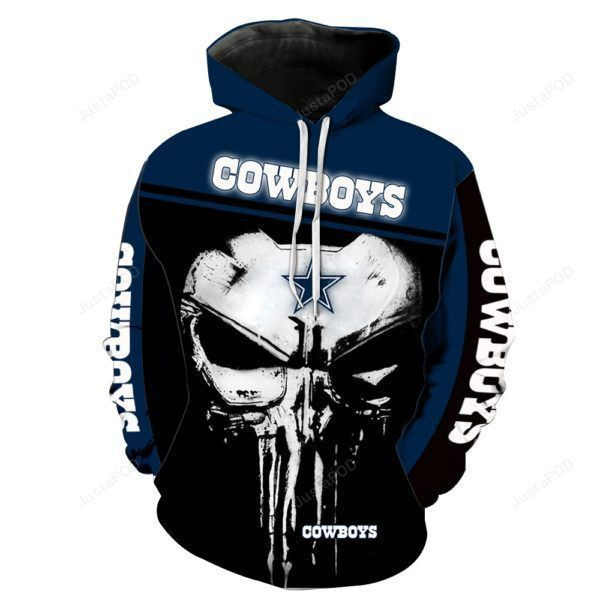 NFL NFL Dallas Cowboys Punisher Skull 3D All Over Print Hoodie, Zip Hoodie