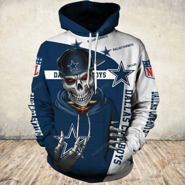 NFL NFL Dallas Cowboys Skull 3D All Over Print Hoodie, Zip Hoodie