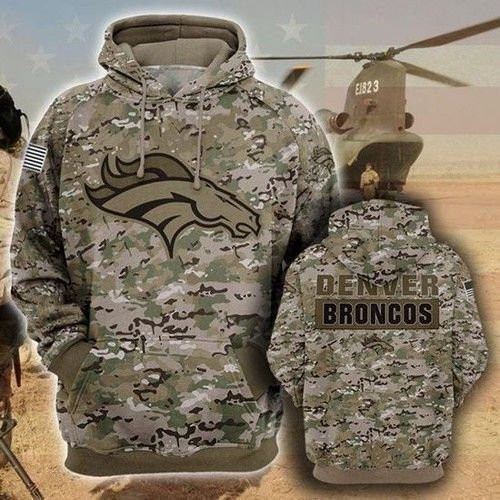 NFL Nfl Denver Broncos Camouflage Veteran 2020 3D All Over Print Hoodie, Zip Hoodie