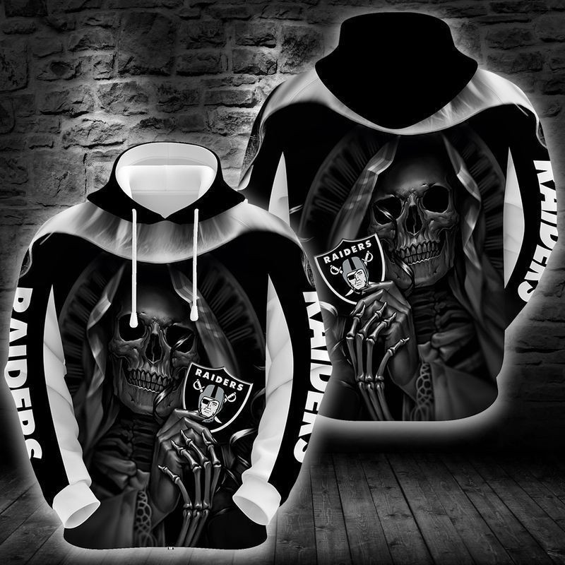 NFL NFL Oakland Raiders Skull 3D All Over Print Hoodie, Zip Hoodie