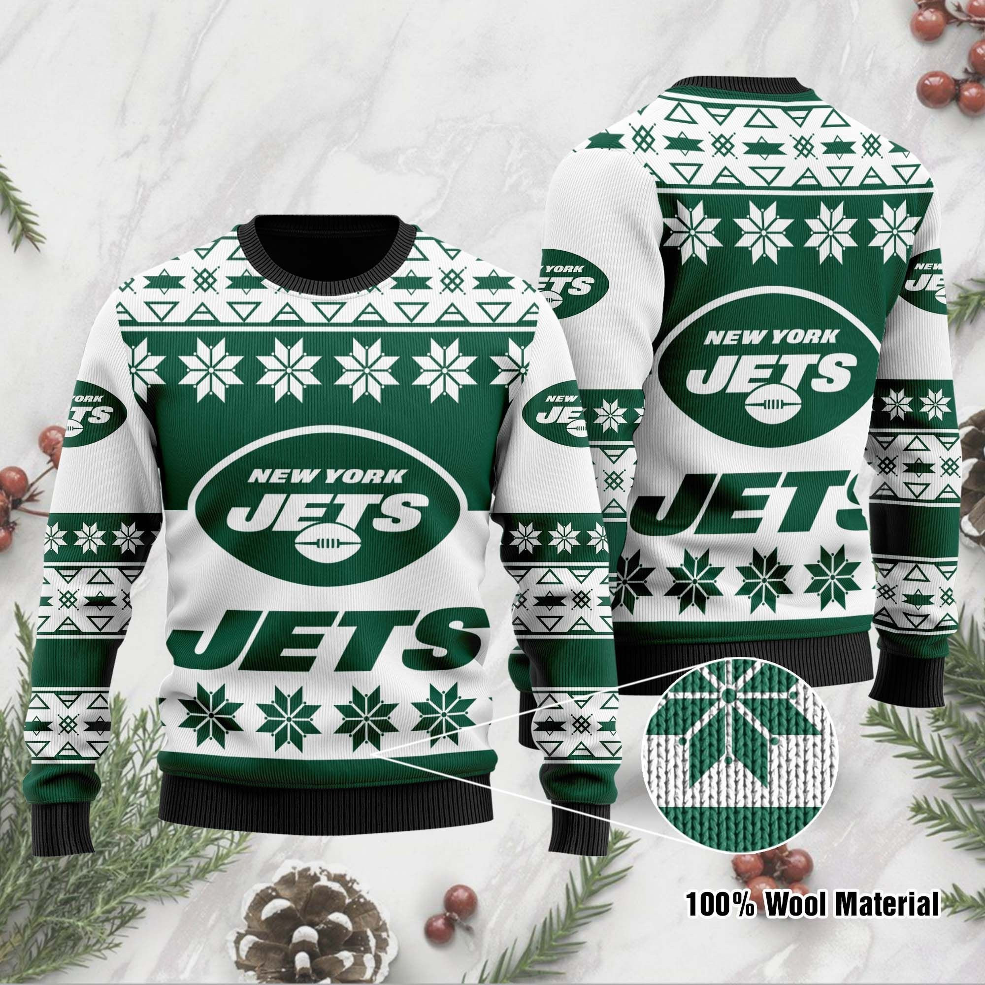 Nfl Nyj Ugly Christmas Sweater Adult 3D Funny Matching for family