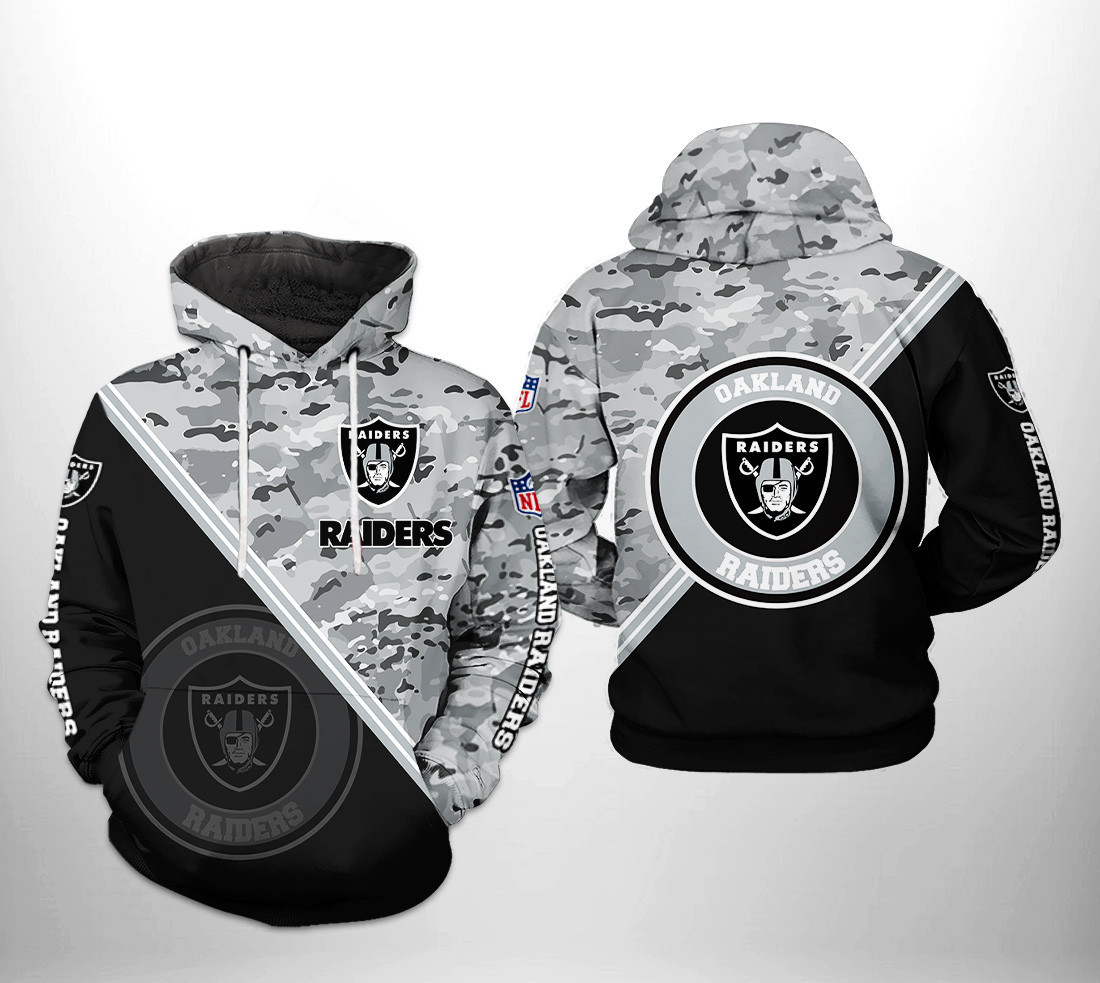NFL Oakland Raiders NFL Camo Team 3D All Over Print Hoodie, Zip Hoodie