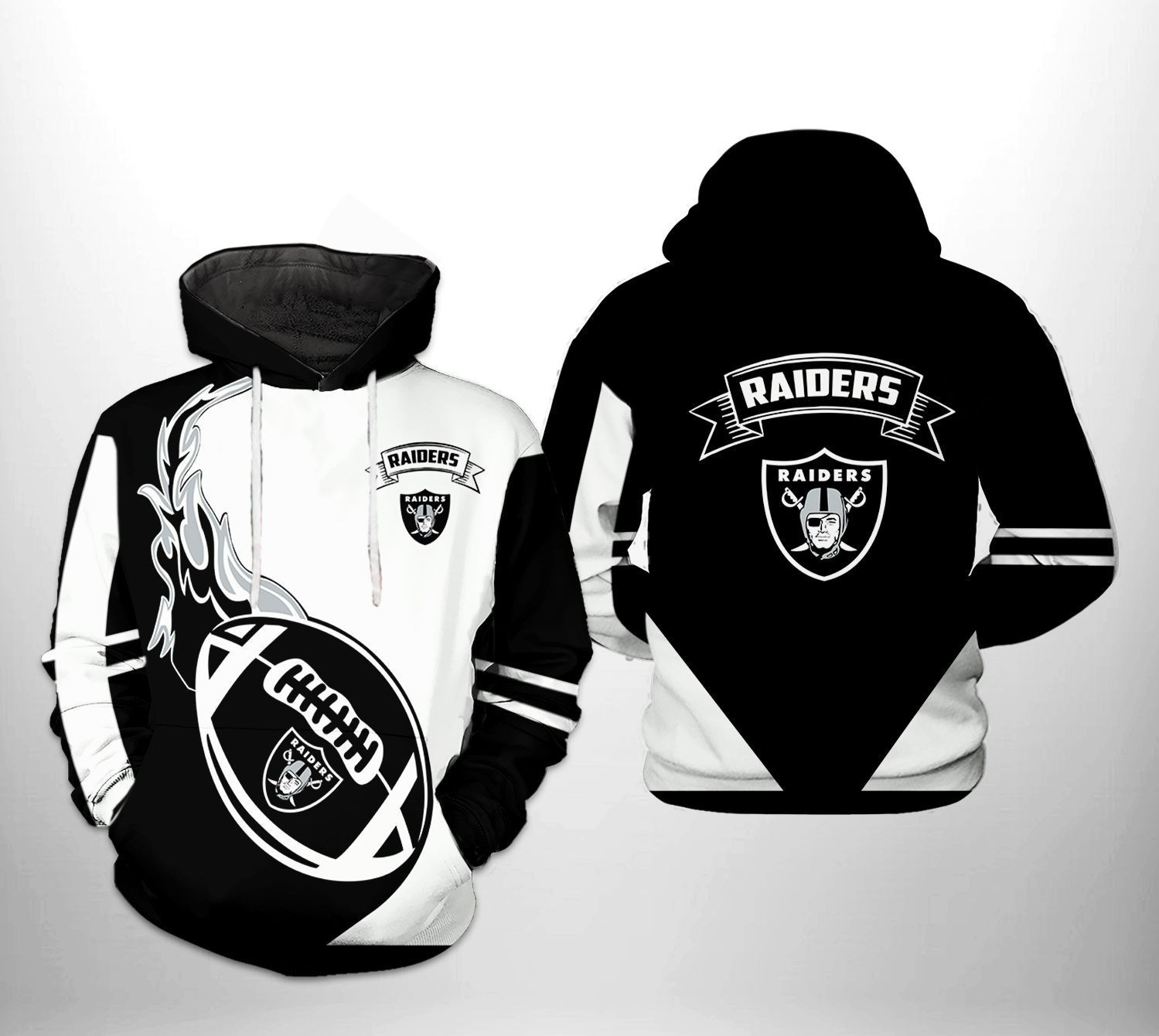 NFL Oakland Raiders NFL Classic 3D All Over Print Hoodie, Zip Hoodie