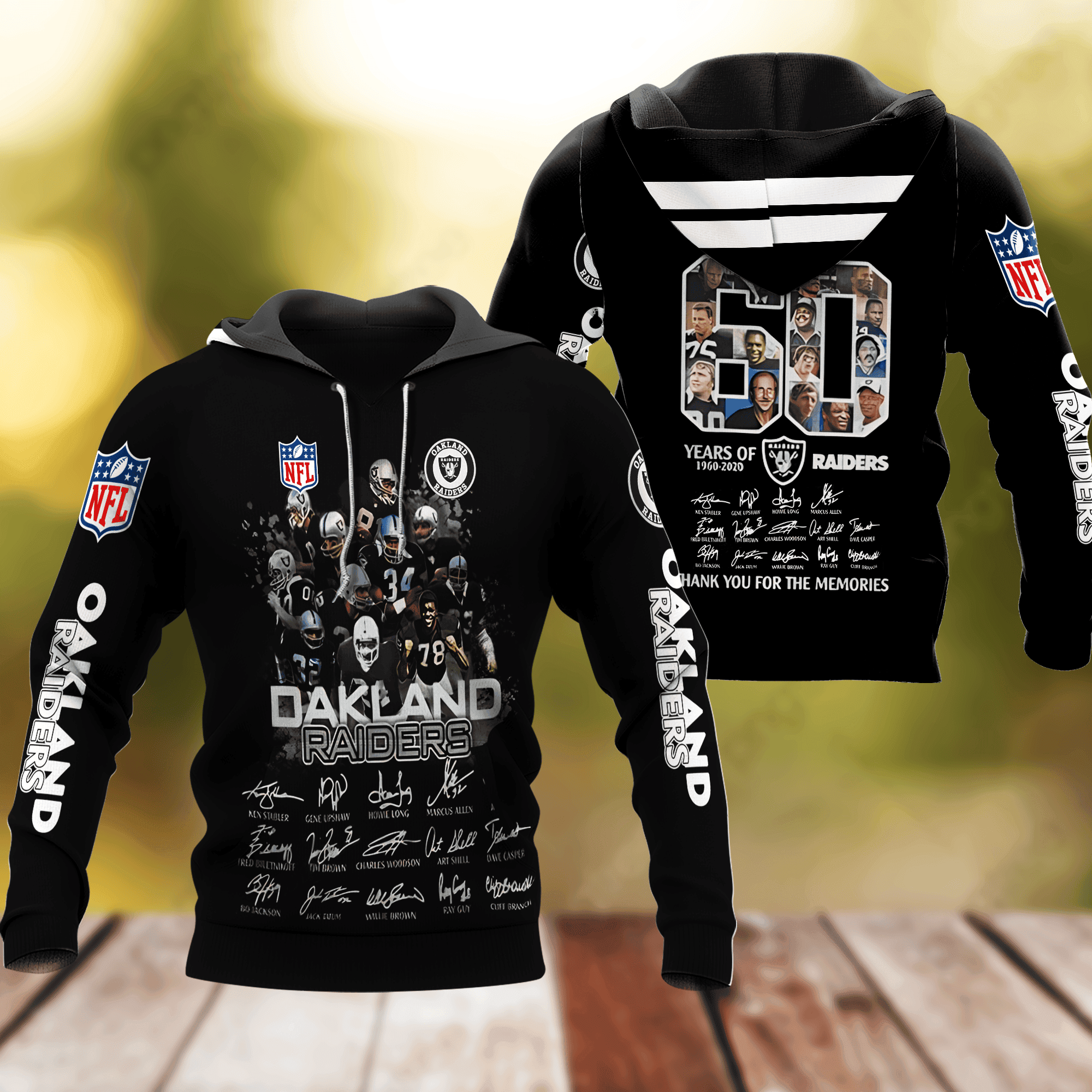NFL Oakland Raiders Nfl Football 60th Anniversary 3D All Over Print Hoodie, Zip Hoodie