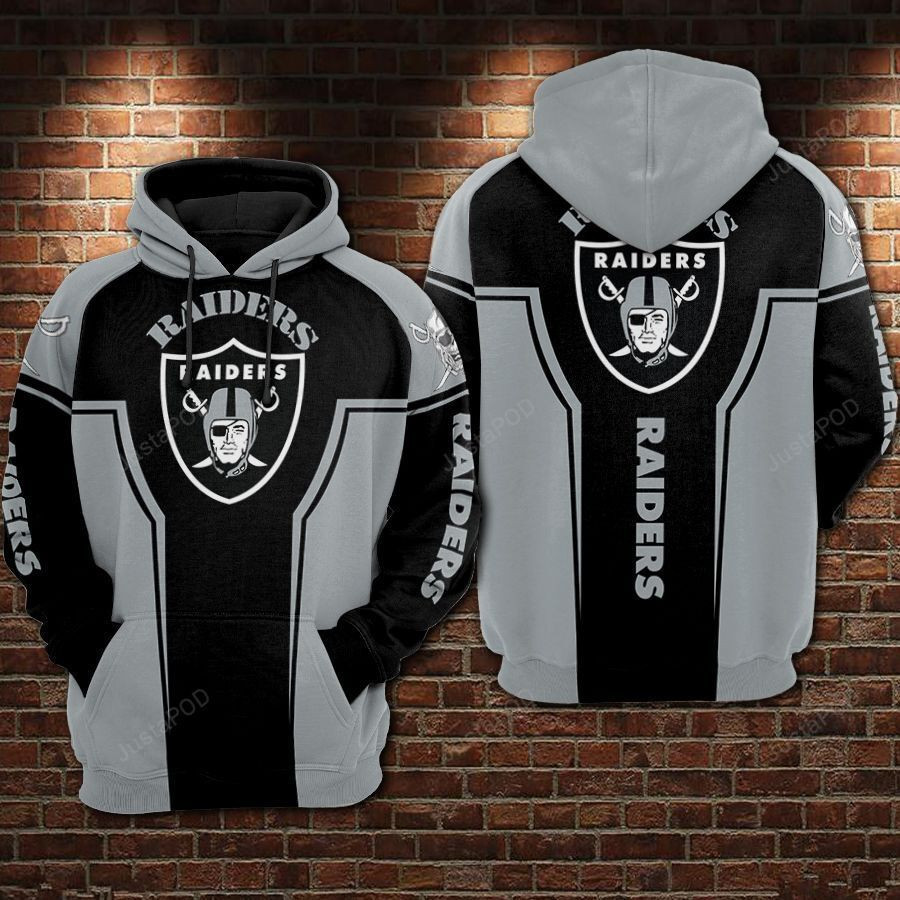 NFL Oakland Raiders Nfl Football Gray 3D All Over Print Hoodie, Zip Hoodie