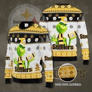 Nfl Pittsburgh Steelers American Football Grinch Ugly Christmas Sweater Adult 3D Funny Matching for family