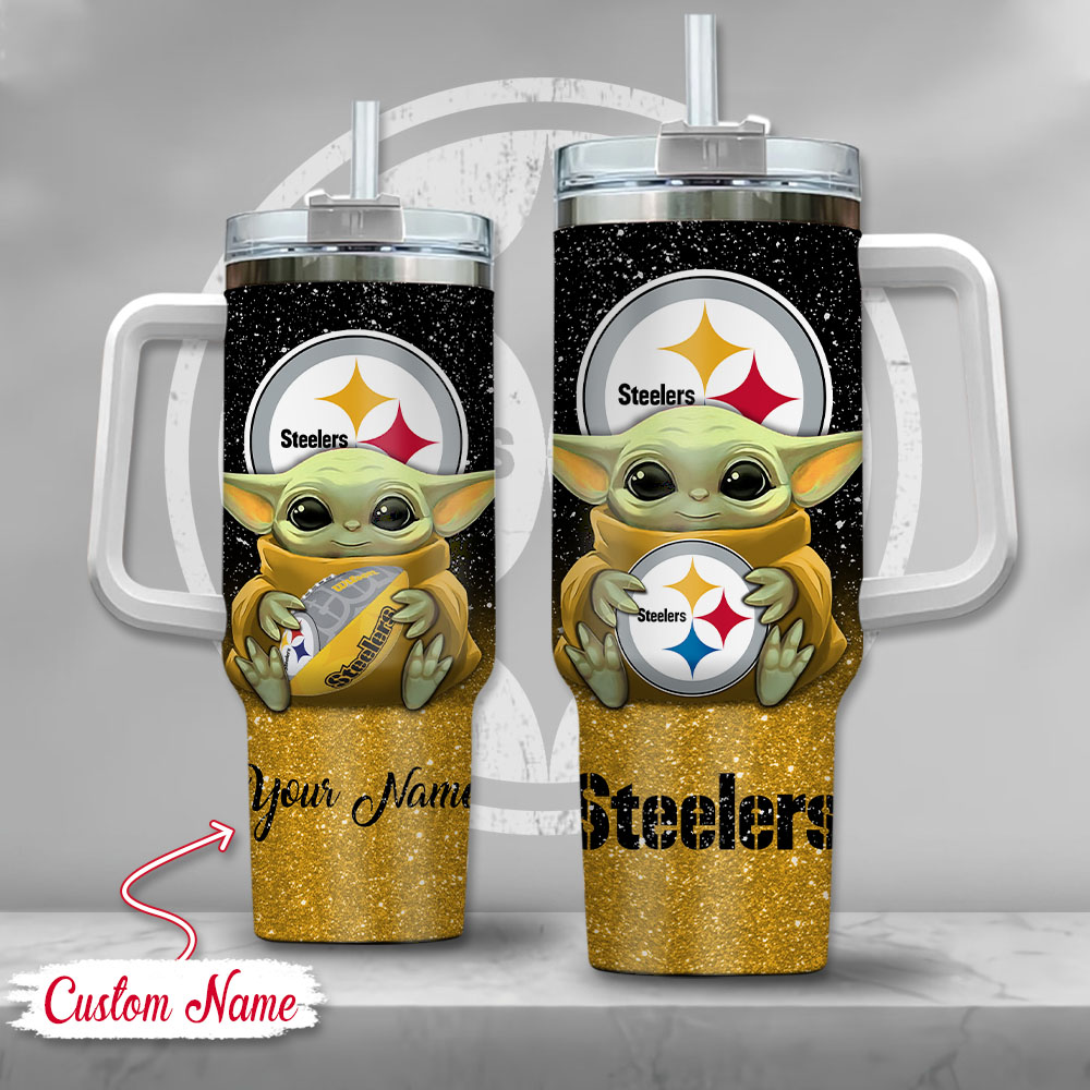 NFL Pittsburgh Steelers Baby Yoda Custom Stanley Cup 40 oz 30 oz Tumbler With HandleTVC2301128