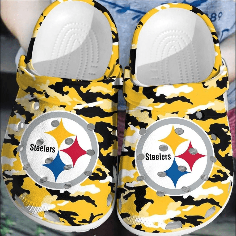 NFL Pittsburgh Steelers Football Crocs Comfortable Shoes Crocband Clogs For Men Women