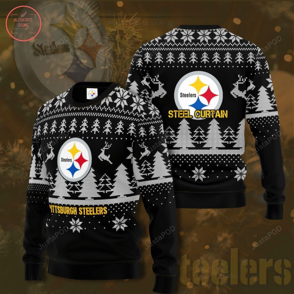 Nfl Pittsburgh Steelers Ugly Christmas Sweater Adult 3D Funny Matching for family