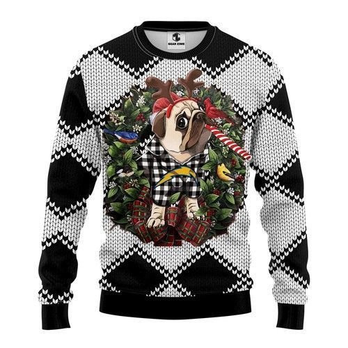 Nfl San Diego Chargers Pug Dog Ugly Christmas Sweater Adult 3D Funny Matching for family