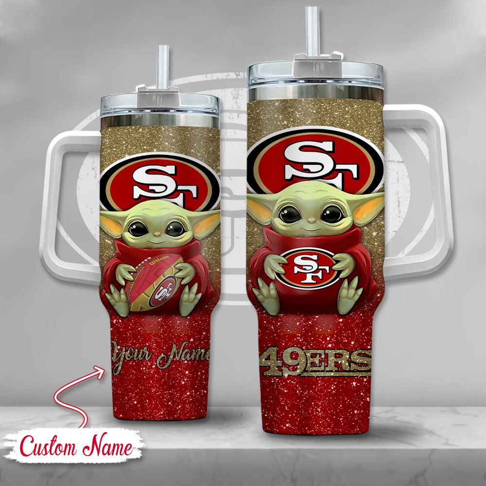 NFL San Francisco 49ers Baby Yoda Custom Stanley Cup 40 oz 30 oz Tumbler With HandleTVC2301128