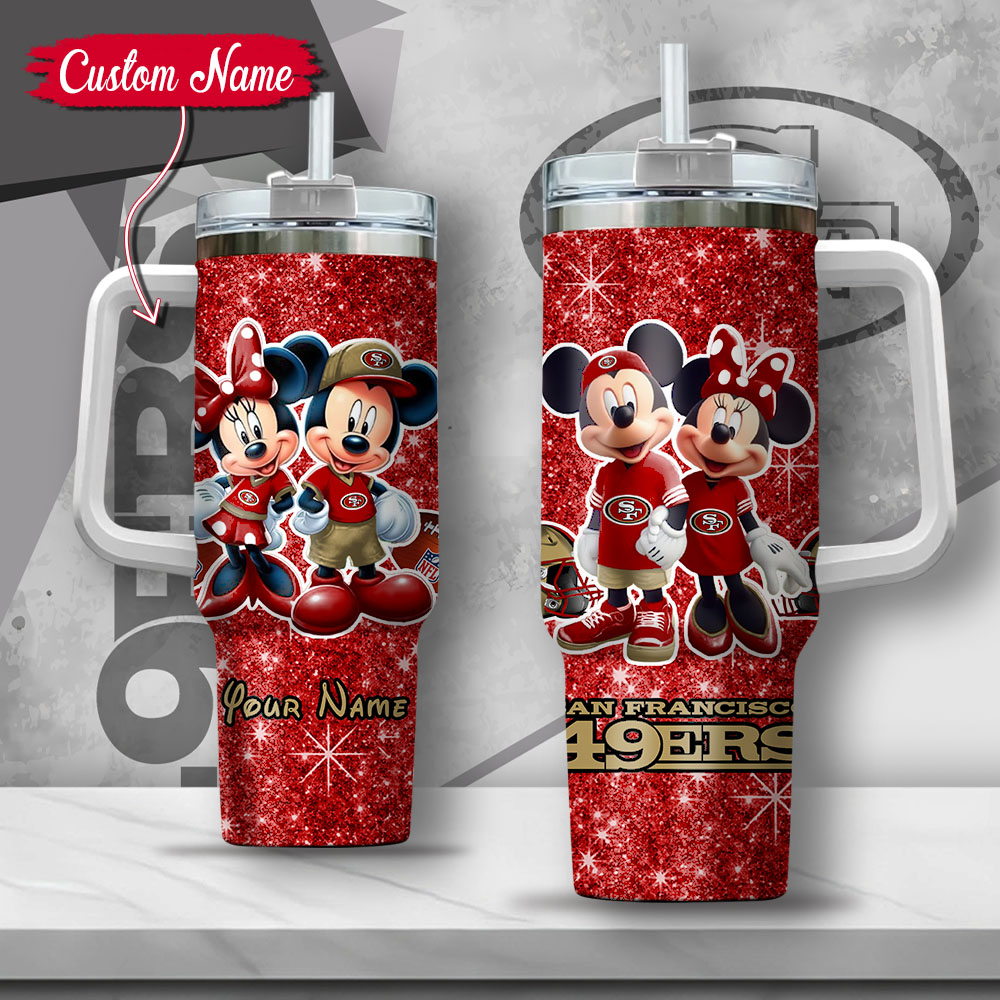 NFL San Francisco 49ers Mickey And Minnie Couple Custom Stanley Cup 40 oz 30 oz Tumbler With HandleTVC2301127