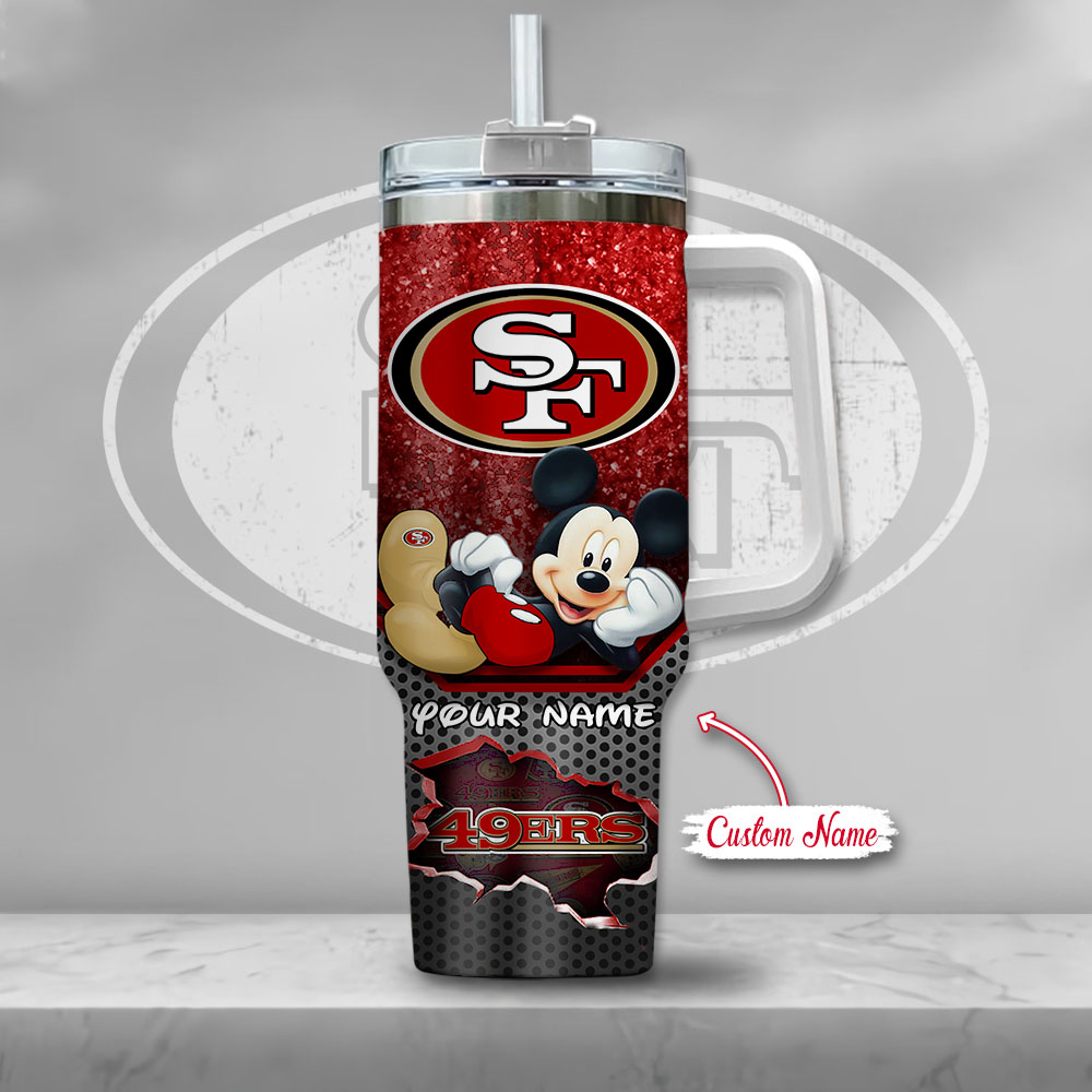 NFL San Francisco 49ers Mickey Mouse Custom Stanley Cup 40 oz 30 oz Tumbler With HandleTVC2301127 - Image 2
