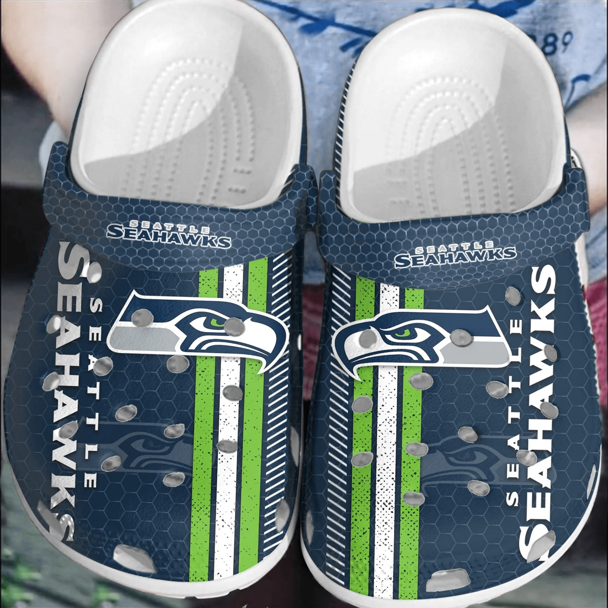 NFL Seattle Seahawks CrocsClogs Crocband Comfortable Shoes For Men Women