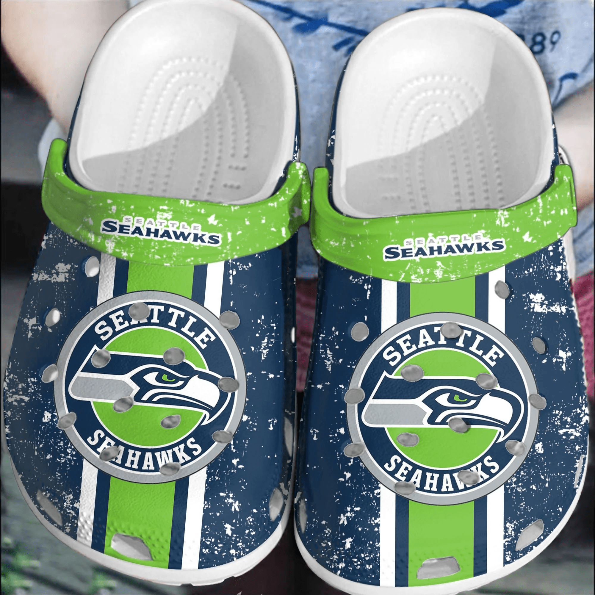 NFL Seattle Seahawks CrocsClogs Crocband Shoes Comfortable For Men Women