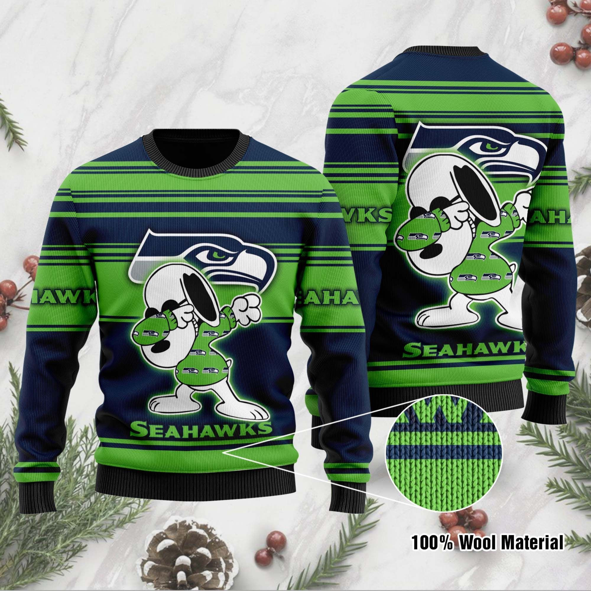 NFL Seattle Seahawks D Full Printed Sweater Shirt For Football Fan Nfl Jersey Ugly Christmas Sweater Adult 3D Funny Matching for family