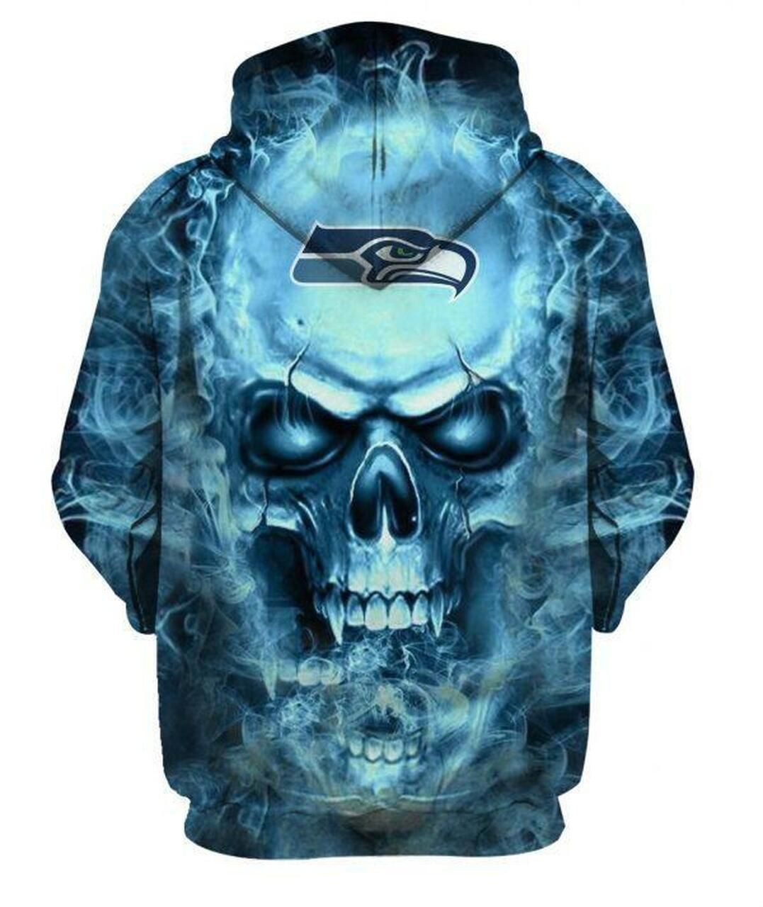 NFL Seattle Seahawks Nfl Football Skull 3D All Over Print Hoodie, Zip Hoodie