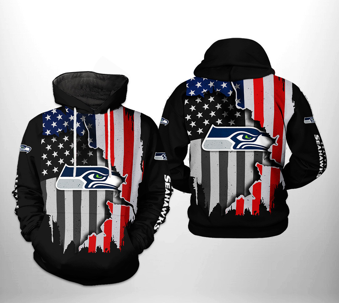 NFL Seattle Seahawks NFL US Flag Team 3D All Over Print Hoodie, Zip Hoodie