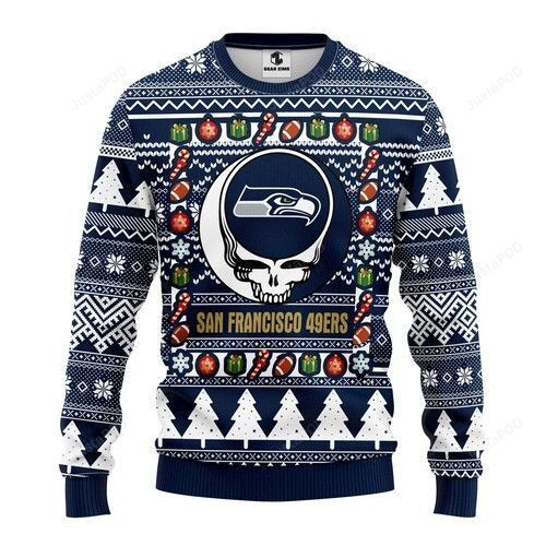 Nfl Seattle Seahawks Ugly Christmas Sweater Adult 3D Funny Matching for family