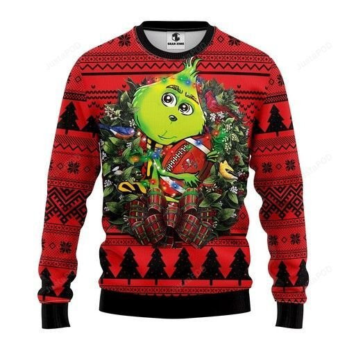 Nfl Tampa Bay Buccaneers Grinch Hug Ugly Christmas Sweater Adult 3D Funny Matching for family