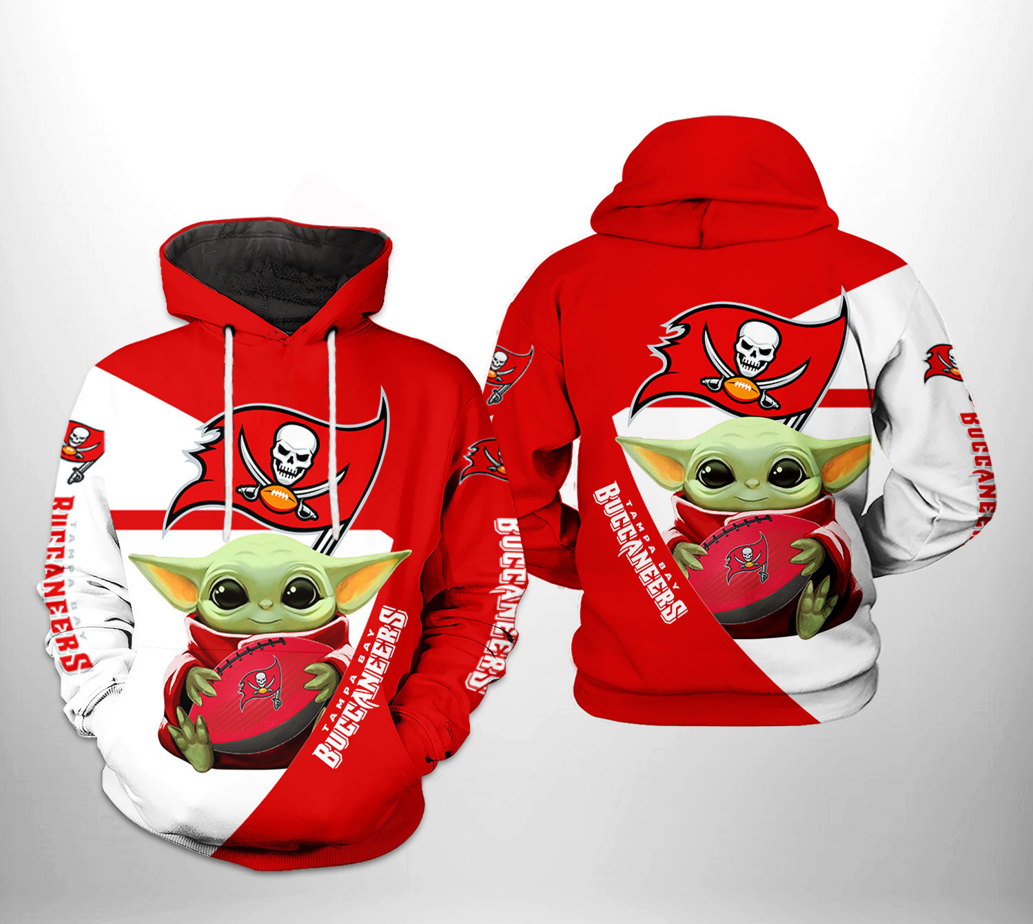 NFL Tampa Bay Buccaneers NFL Baby Yoda Team 3D All Over Print Hoodie, Zip Hoodie