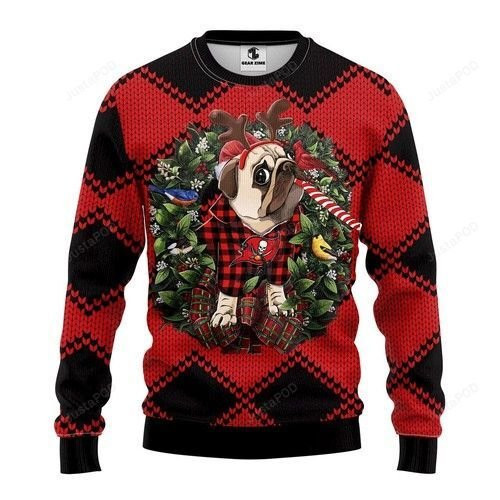 Nfl Tampa Bay Buccaneers Pug Dog Ugly Christmas Sweater Adult 3D Funny Matching for family