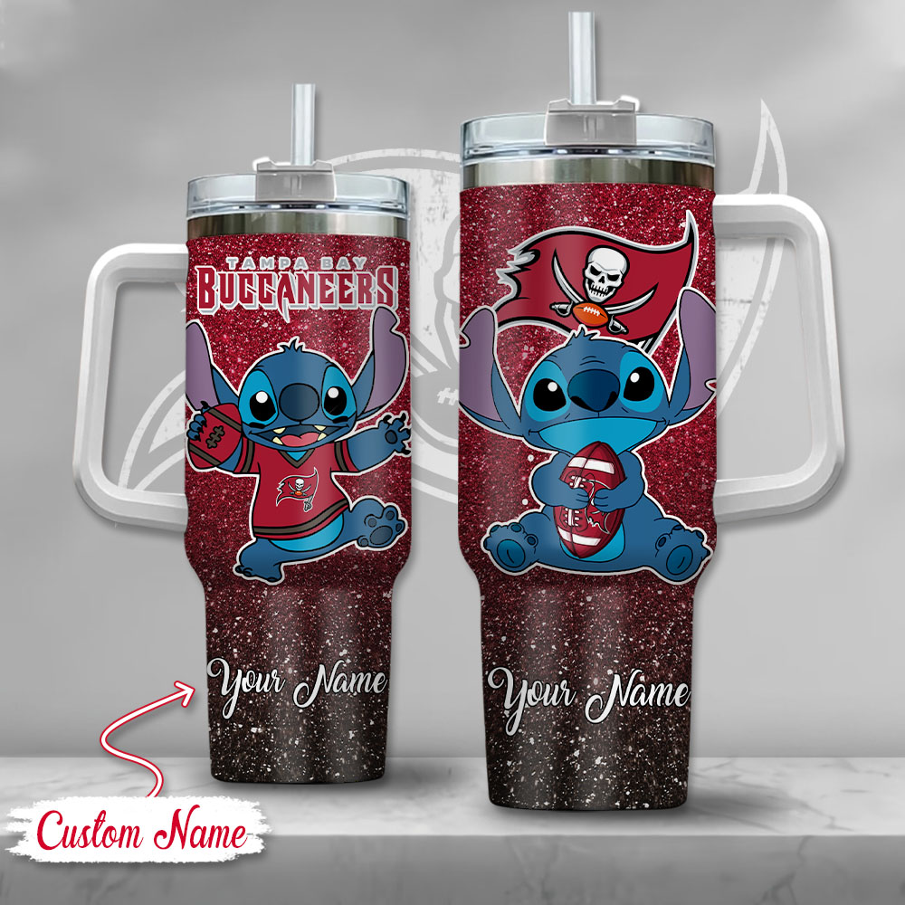 NFL Tampa Bay Buccaneers Stitch Glitter Custom Stanley Cup 40 oz 30 oz Tumbler With HandleTVC2301126