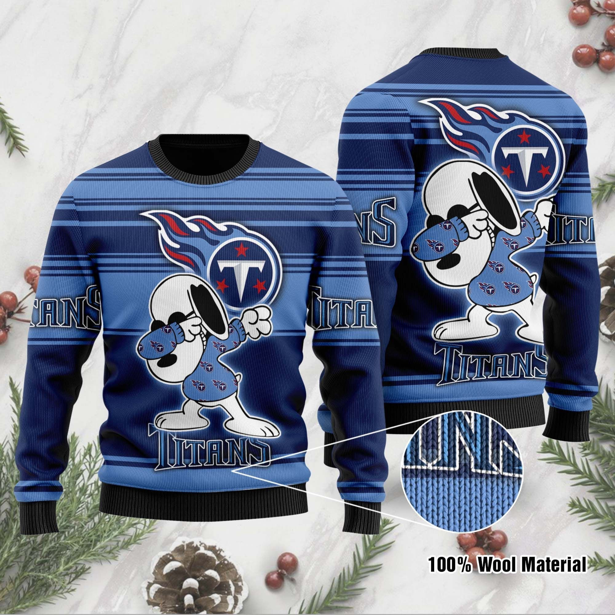 NFL Tennessee Titans D Full Printed Sweater Shirt For Football Fan Nfl Jersey Ugly Christmas Sweater Adult 3D Funny Matching for family