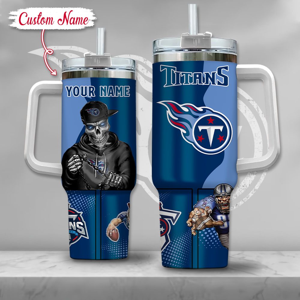 NFL Tennessee Titans Gangster Skeleton Custom Stanley Cup 40 oz 30 oz Tumbler With HandleTVC2301125