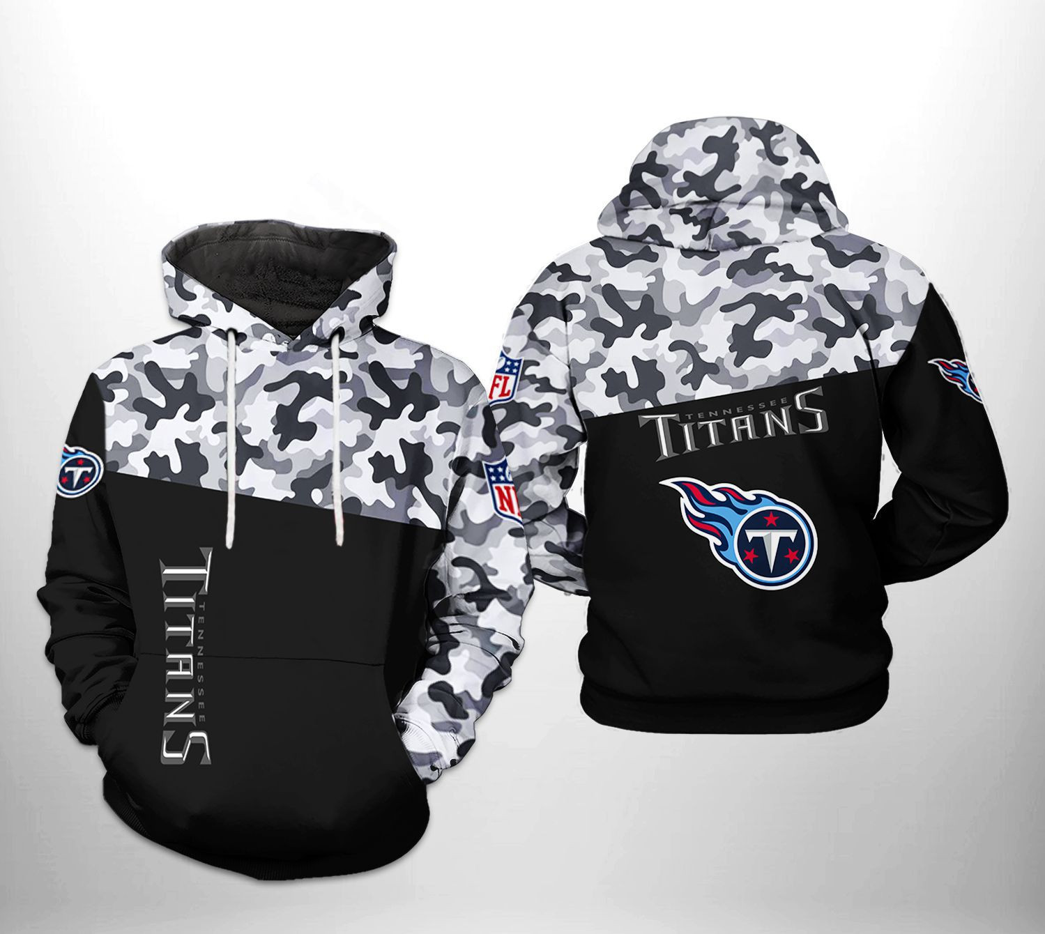 NFL Tennessee Titans NFL Camo Veteran Team 3D All Over Print Hoodie, Zip Hoodie