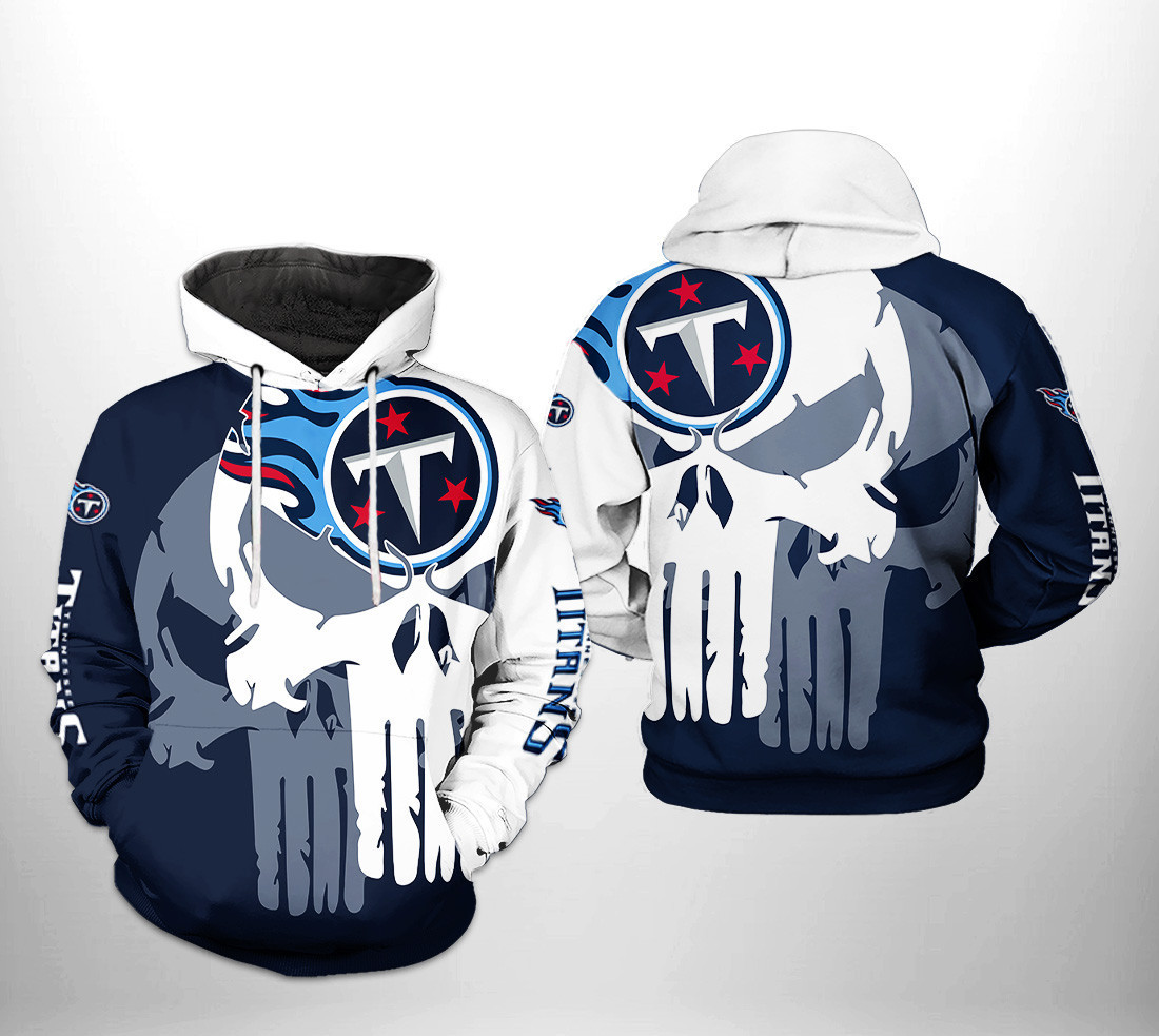 NFL Tennessee Titans NFL Team Skull 3D All Over Print Hoodie, Zip Hoodie