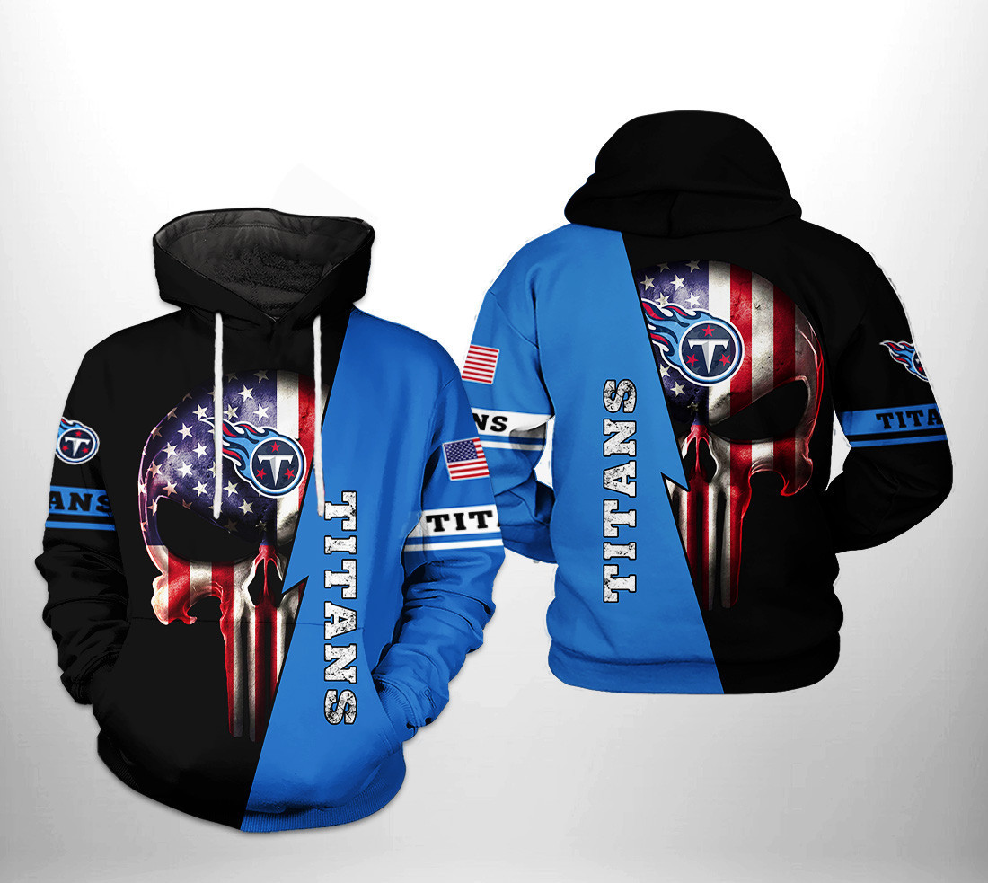 NFL Tennessee Titans NFL US Flag Skull Team 3D All Over Print Hoodie, Zip Hoodie