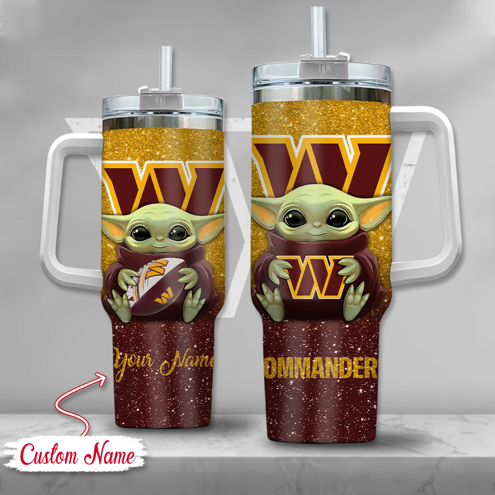 NFL Washington Commanders Baby Yoda Custom Stanley Cup 40 oz 30 oz Tumbler With HandleTVC2301128