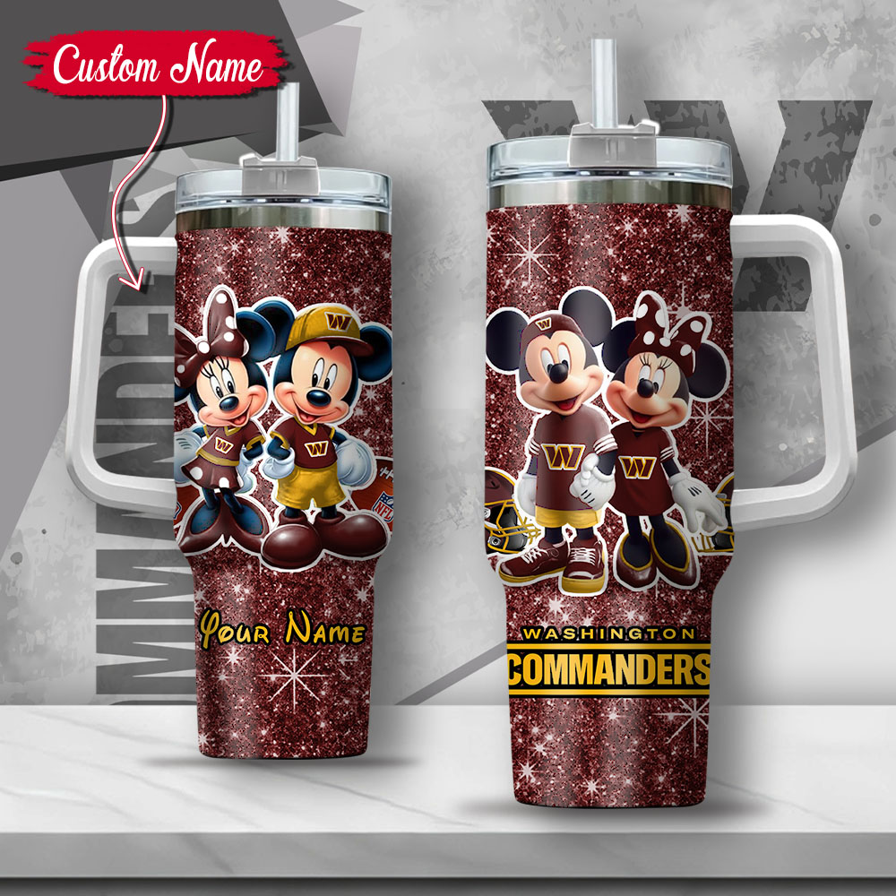 NFL Washington Commanders Mickey And Minnie Couple Custom Stanley Cup 40 oz 30 oz Tumbler With HandleTVC2301127